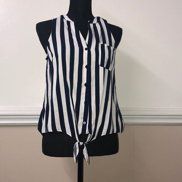 NWT Stripe XS Tank Top- Navy and white stripes - Picture 1 of 4